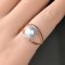 Approx. 8.5 - 9.0 mm, Akoya Pearl, Solitaire Pearl Parallel Stripe Ring