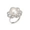 Approx. 11.4 mm, Edison Pearl, Flower CZ Paved Solitaire Pearl Ring