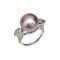 Approx. 13.0 - 13.5 mm, Diva Copper Lot, Edison Pearl, Solitaire Pearl Drop Halo Side Stones Ring