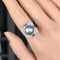Approx. 11.2 mm, Tahitian Pearl, Solitaire Pearl, CZ Paved Rings
