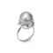Approx. 12.4 mm, Tahitian Pearl, Solitaire Pearl Spiral Halo Ring