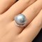 Approx. 12.4 mm, Tahitian Pearl, Solitaire Pearl Spiral Halo Ring