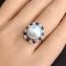 Approx. 11.5 - 12.5 mm, Edison Pearl, Blue & White CZ Halo Pearl Ring