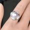 Approx. 11.2 mm, Edison Pearl, Halo CZ Pearl Ring