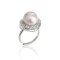 Approx. 11.2 mm, Edison Pearl, Halo CZ Pearl Ring