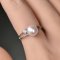 Approx. 7.9 mm, Akoya Pearl, Solitaire Pearl & CZ Ring