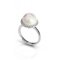 Approx. 10.5 - 11.0 mm, Edison Pearl, Solitaire Pearl Halo CZ Ring