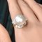 15.8 mm, Edison Pearl, Solitaire Pearl Blooming Flower Ring