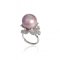 15.0 mm, Edison Pearl, Solitaire Pearl Blooming Flower Ring