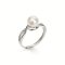 Approx. 6.5 mm up, Akoya Pearl, Infinity Shoulder CZ Paved Solitaire Pearl Ring