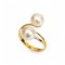 8.2 mm and 8.4 mm, Akoya Pearl, Double Pearl Ring