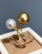 8.29 mm and 10.2 mm, Akoya Pearl and Gold South Sea Pearl, Double Pearl Ring