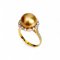 11.7 mm, Gold South Sea Pearl, Solitaire Pearl Halo Diamond Ring