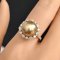 11.7 mm, Gold South Sea Pearl, Solitaire Pearl Halo Diamond Ring