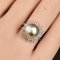 Approx. 11.1 mm, Gold South Sea Pearl, Solitaire Pearl Halo CZ Ring