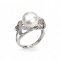 Approx. 10.4 mm, Edison Pearl, Cross Bow Solitaire Pearl Ring