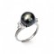 Approx. 10.5 mm, Tahitian Pearl, Solitaire Pearl Side Stones CZ Fancy Shape Ring