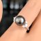 Approx. 10.5 mm, Tahitian Pearl, Solitaire Pearl Side Stones CZ Fancy Shape Ring