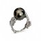 Approx. 12.0 mm, Tahitian Pearl, Solitaire Pearl Plume Ring