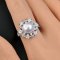 Approx. 9.5 mm, Edison Pearl, Solitaire Pearl Halo CZ Double Stripe Shoulder CZ Paved Ring