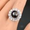 12.4 mm, Tahitian Pearl, Solitaire Pearl, Double Halo CZ Ring
