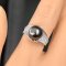 Approx. 10.0 mm, Tahitian Pearl, Solitaire Pearl Ring
