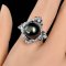 11.9 mm, Tahitian Pearl, Solitaire Pearl Flower Ring