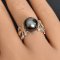 Approx. 10.0 mm, Tahitian Pearl, Solitaire Pearl Crown Shoulder Ring