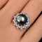 11.0 mm, Tahitian Pearl, Solitaire Pearl Halo Flower CZ Ring