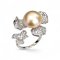 Approx. 14.0 mm, Gold South Sea Pearl, Solitaire Pearl Bunga Raya Open Ring