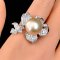 Approx. 14.0 mm, Gold South Sea Pearl, Solitaire Pearl Bunga Raya Open Ring