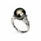 Approx. 11.7 mm, Tahitian Pearl, "The Coral" Solitaire Pearl Ring