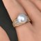 Approx. 10.0 - 10.5 mm, Edison Pearl, Solitaire Pearl Shoulder CZ Paved Ring