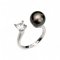 Approx. 9.3 mm, Tahitian Pearl, Solitaire Pearl CZ Open Ring