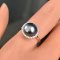Approx. 10.5 mm, Tahitian Pearl, Solitaire Pearl Halo CZ Ring