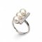 Approx. 7.0 mm, Moonlight Lot, Akoya Pearl, Triple Pearl Bar Ring