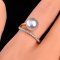 9.5 mm, White South Sea Pearl, Solitaire Pearl Diamond Ring