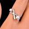 Approx. 4.5 - 5.5 mm, AK Pearl, Seesaw Double Pearl Ring