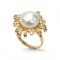 11.3 mm, Edison Pearl, Solitaire Pearl, Firework Halo CZ Solitaire Pearl Ring