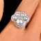 Approx. 4.0 mm and 8.0 mm, Akoya Pearl, Cat Paw Pearl Ring