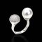 Approx. 11.4 mm, White South Sea Pearl, Shower Head CZ Paved & Pearl Open Ring