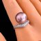 Approx. 13.0 mm, Edison Pearl, Solitaire Pearl Bridge Shoulder CZ Paved Ring