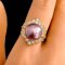 Approx. 12.5 - 13.0 mm, Edison Pearl, "Bricks" Solitaire Pearl CZ Ring