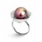 Approx. 12.5-13.5 mm, Edison Pearl, Flower Solitaire Pearl Moissanite Ring