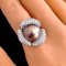 Approx. 12.5-13.5 mm, Edison Pearl, Flower Solitaire Pearl Moissanite Ring