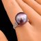 Approx. 13.5 - 14.0 mm, Edison Pearl, Lotus Flower Bloom Solitaire Pearl CZ Ring