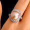 Approx. 12.0 - 13.0 mm, Edison Pearl, Palm Leaf Solitaire Pearl CZ Ring