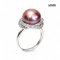Approx. 12.0 mm, Edison Pearl, Saturn Rings Solitaire Pearl CZ Ring
