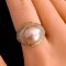 Approx. 12.0 mm, Edison Pearl, "The Palace" Solitaire Pearl CZ Ring
