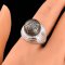 Approx. 13.0 mm, Tattoo Pearl, "Karen" Solitaire Pearl Open Ring